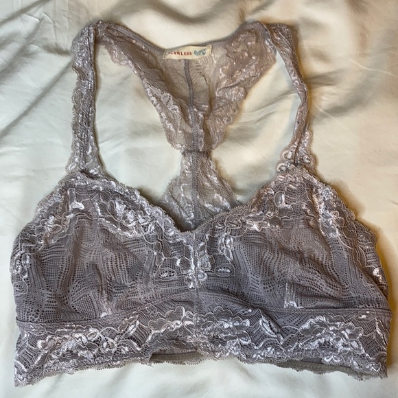 Lace Silver Racer Back Bralette - Picture 1 of 4
